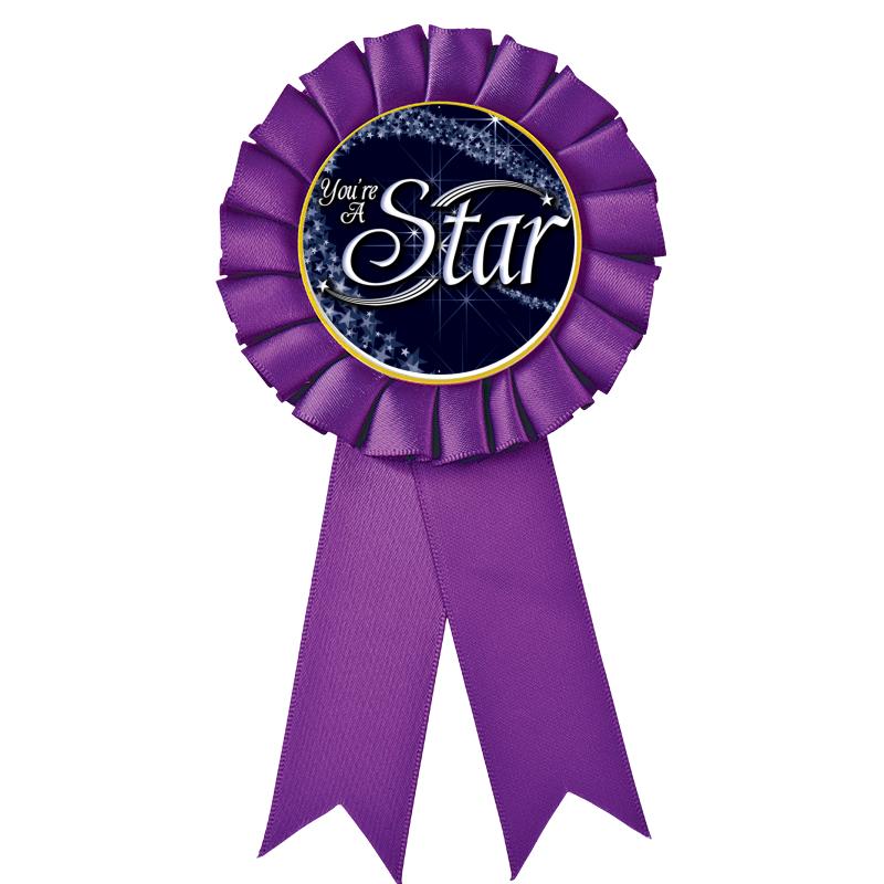 PURPLE MYLAR ROSETTES