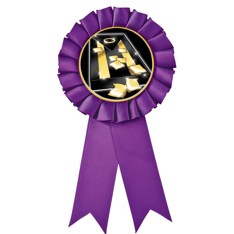 PURPLE MYLAR ROSETTES