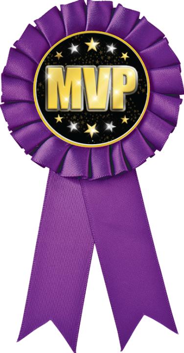 Color Insert Rosette MVP Ribbons | Purple Rosette MVP Ribbon
