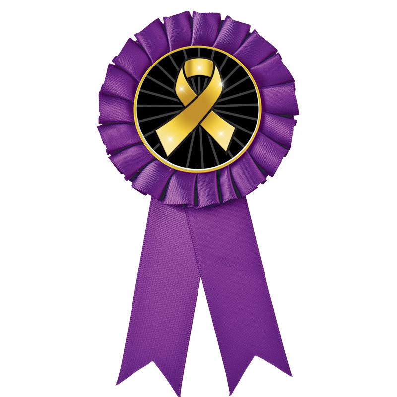 PURPLE MYLAR ROSETTES