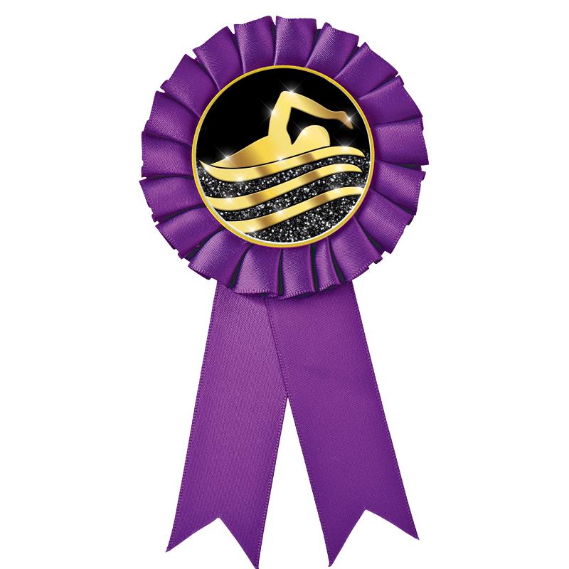 PURPLE MYLAR ROSETTES