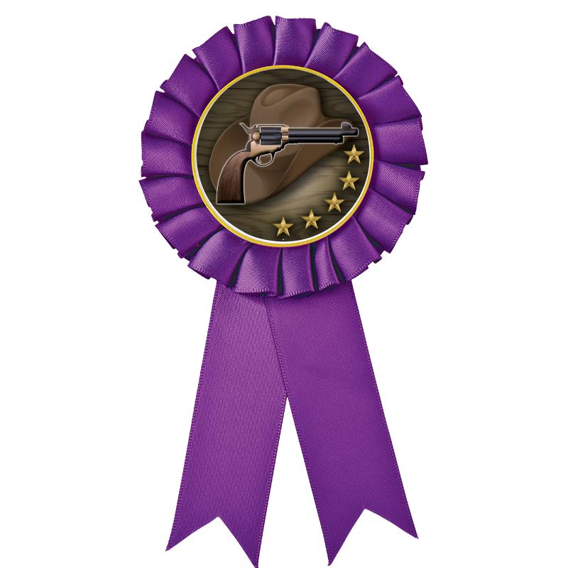 PURPLE MYLAR ROSETTES
