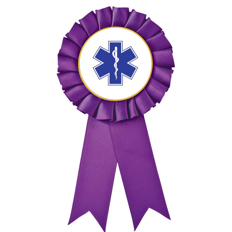 PURPLE MYLAR ROSETTES