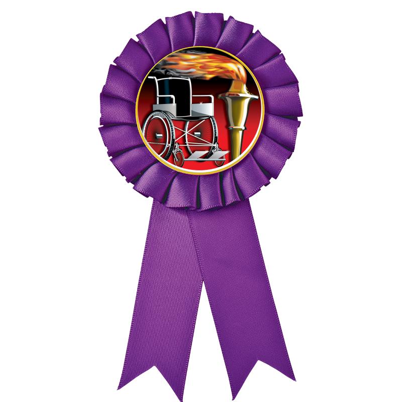 PURPLE MYLAR ROSETTES