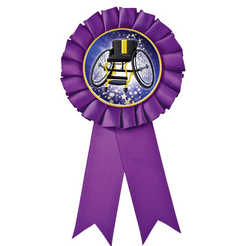 PURPLE MYLAR ROSETTES