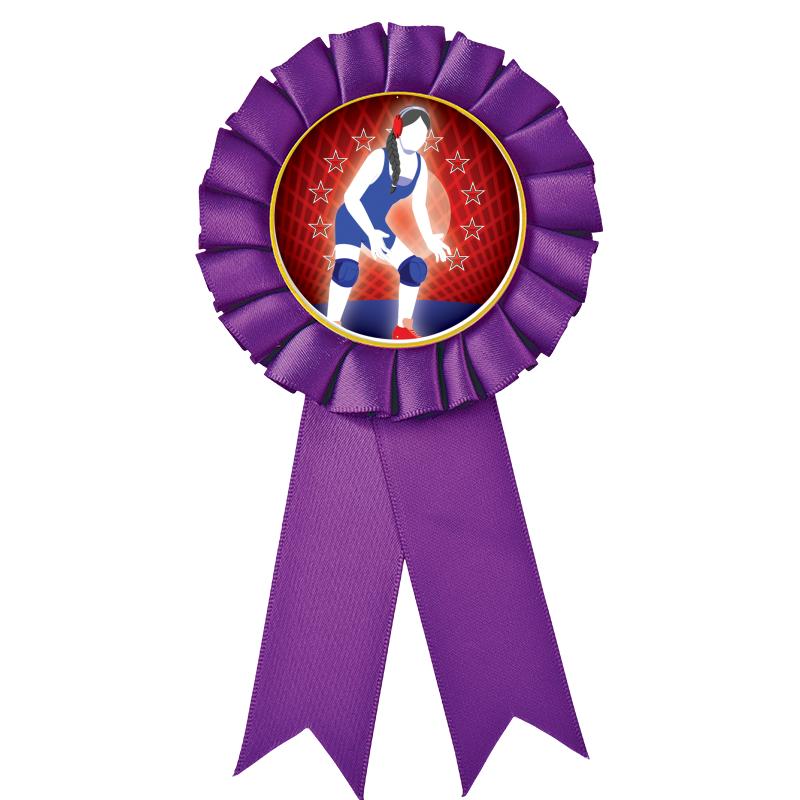 PURPLE MYLAR ROSETTES