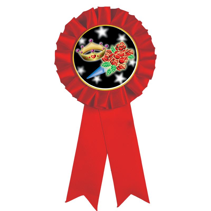 RED MYLAR ROSETTES