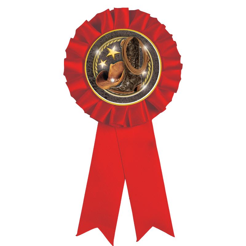 RED MYLAR ROSETTES