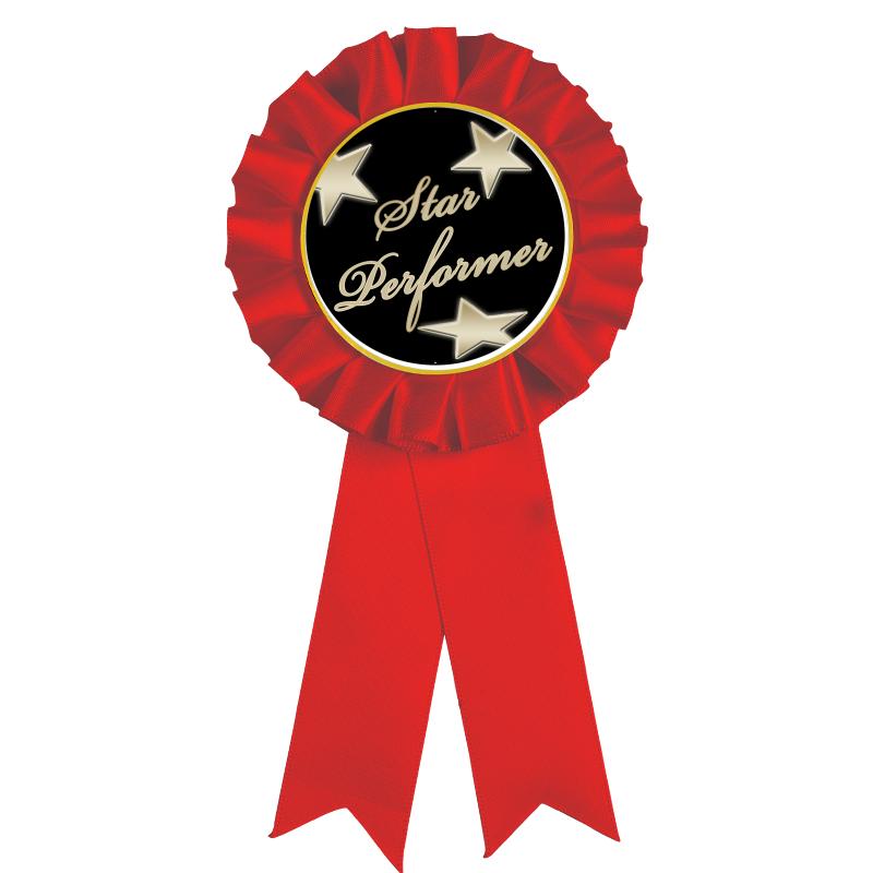 RED MYLAR ROSETTES