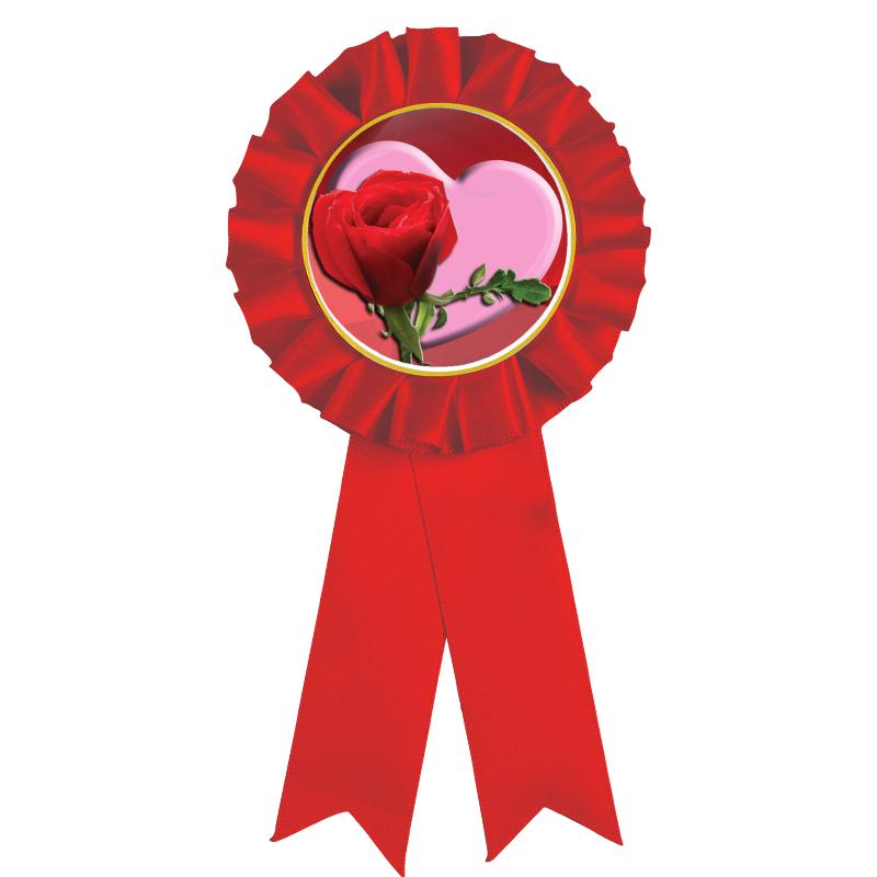 RED MYLAR ROSETTES
