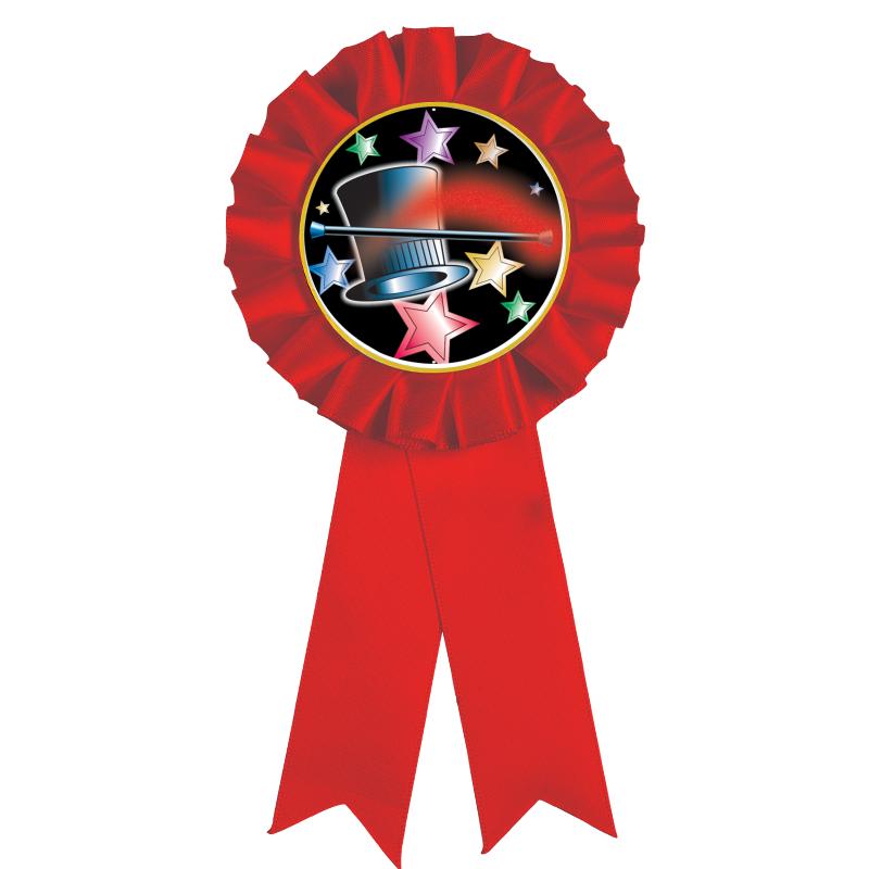 RED MYLAR ROSETTES