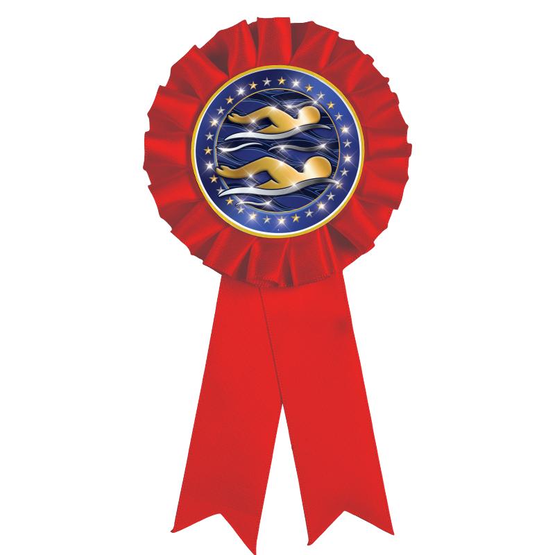RED MYLAR ROSETTES