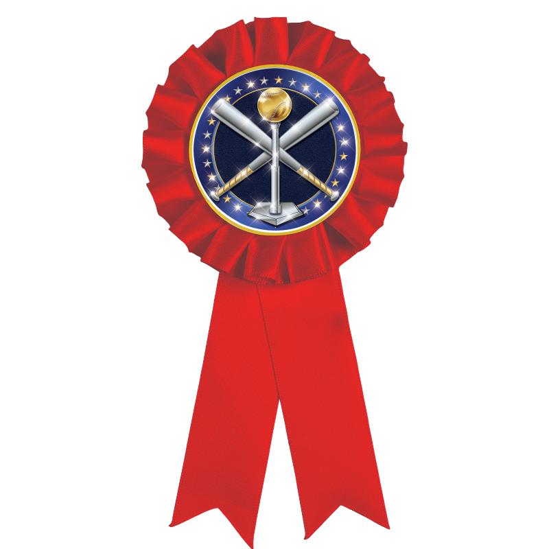 RED MYLAR ROSETTES