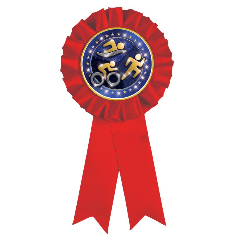 RED MYLAR ROSETTES