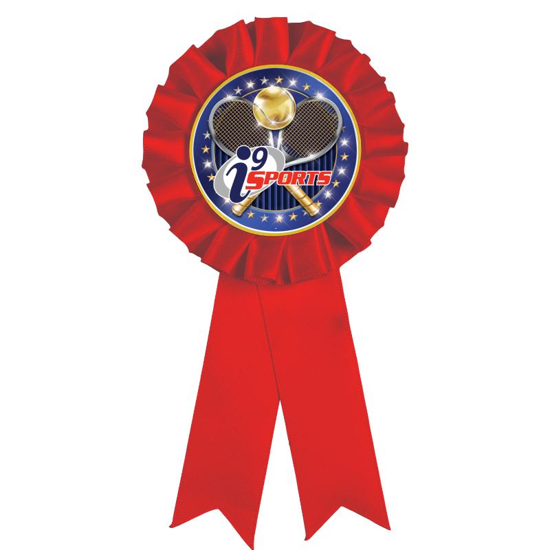 RED MYLAR ROSETTES