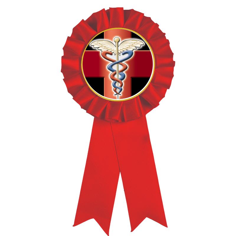 RED MYLAR ROSETTES