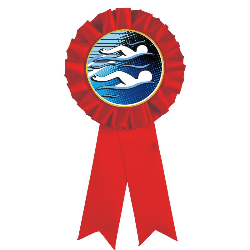 RED MYLAR ROSETTES