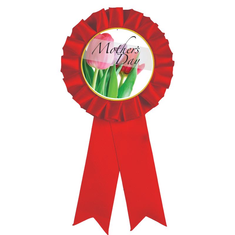 RED MYLAR ROSETTES