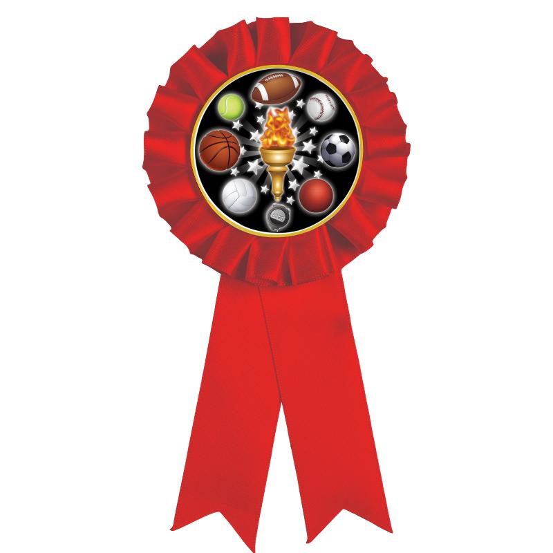 RED MYLAR ROSETTES