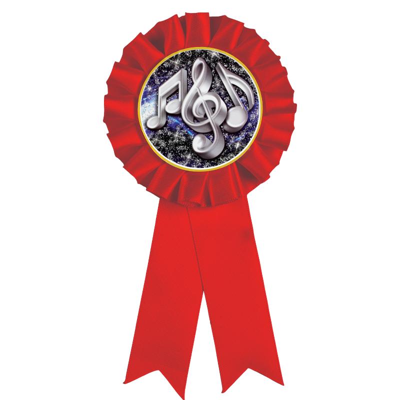 RED MYLAR ROSETTES