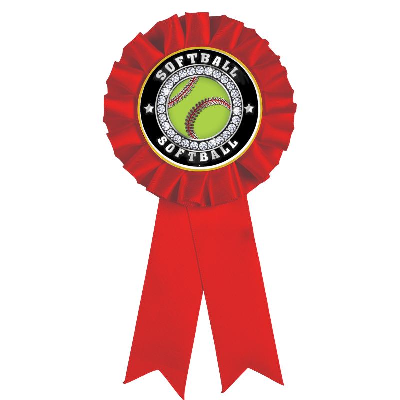 RED MYLAR ROSETTES