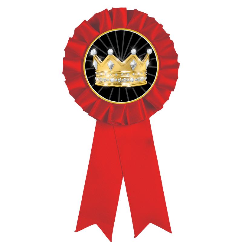 RED MYLAR ROSETTES