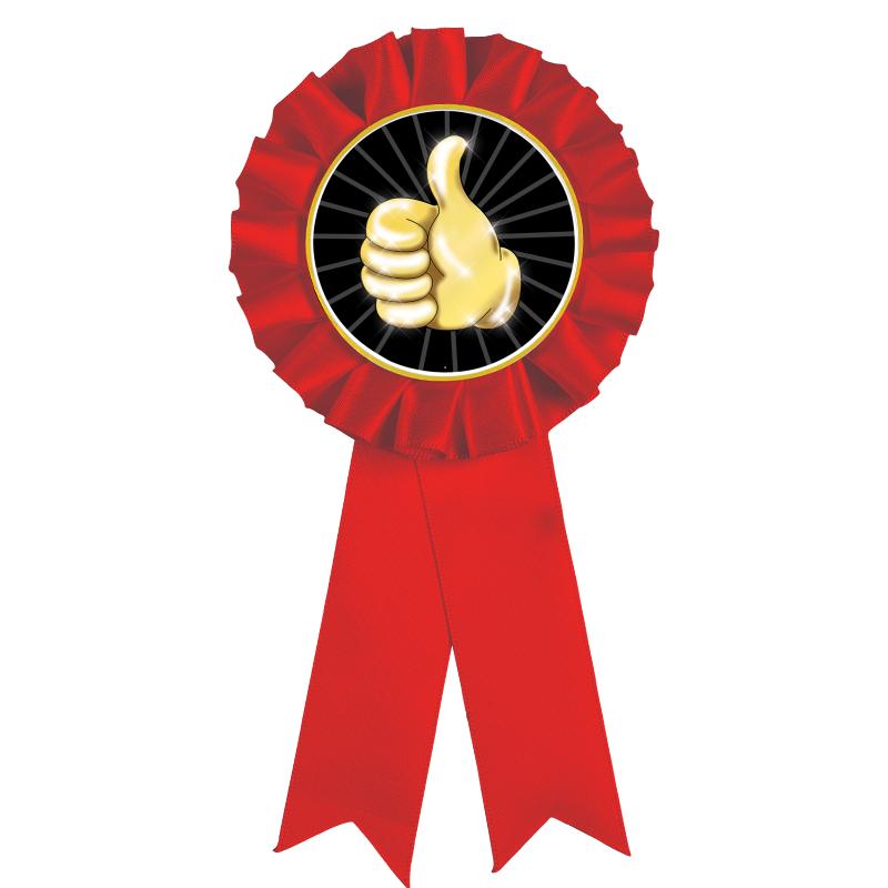 RED MYLAR ROSETTES