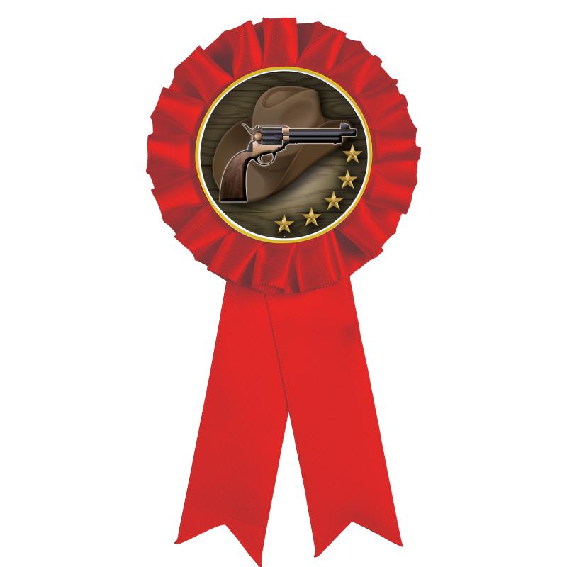 RED MYLAR ROSETTES