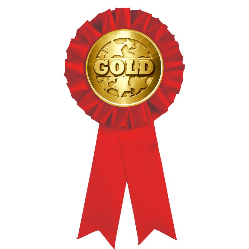 RED MYLAR ROSETTES