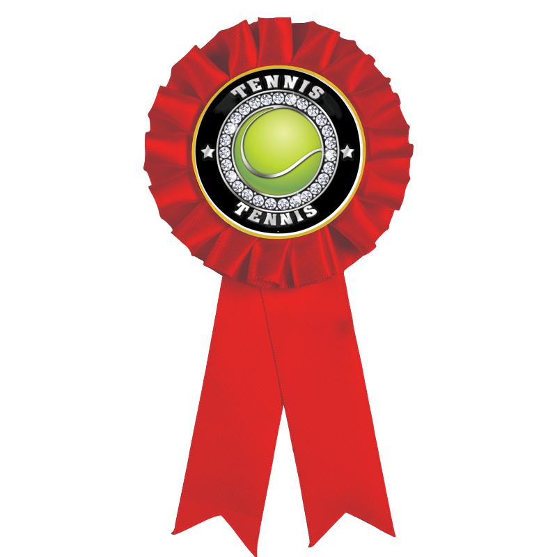 RED MYLAR ROSETTES