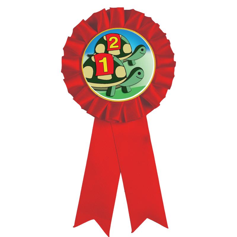 RED MYLAR ROSETTES