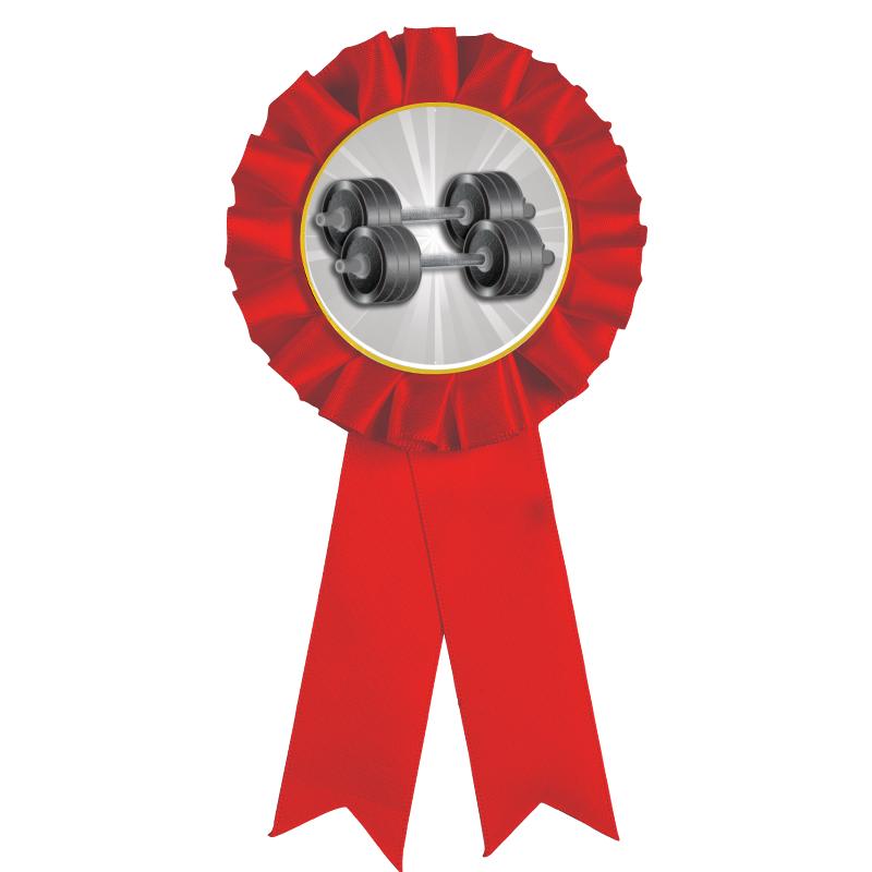 RED MYLAR ROSETTES