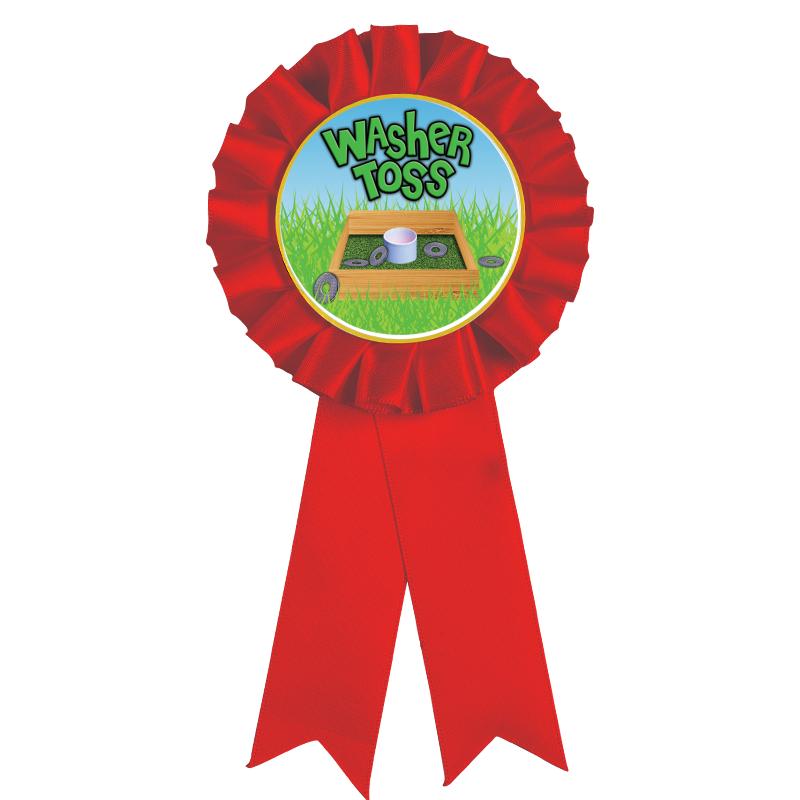 RED MYLAR ROSETTES