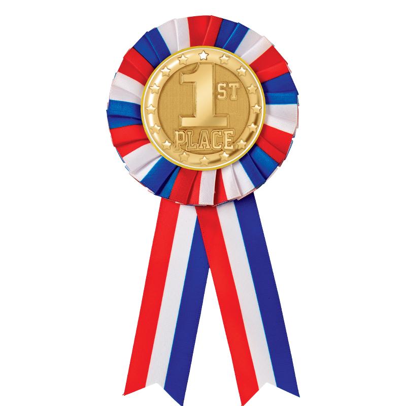 RED/WHITE/BLUE MYLAR ROSETTES