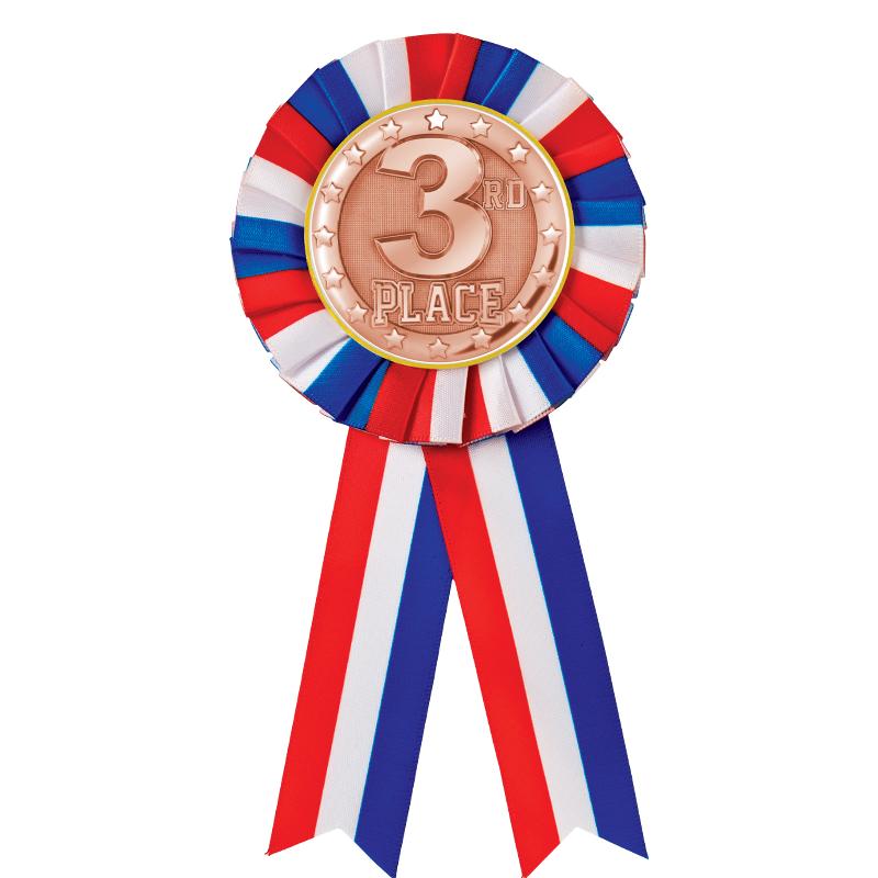 RED/WHITE/BLUE MYLAR ROSETTES