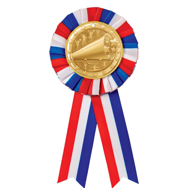 RED/WHITE/BLUE MYLAR ROSETTES