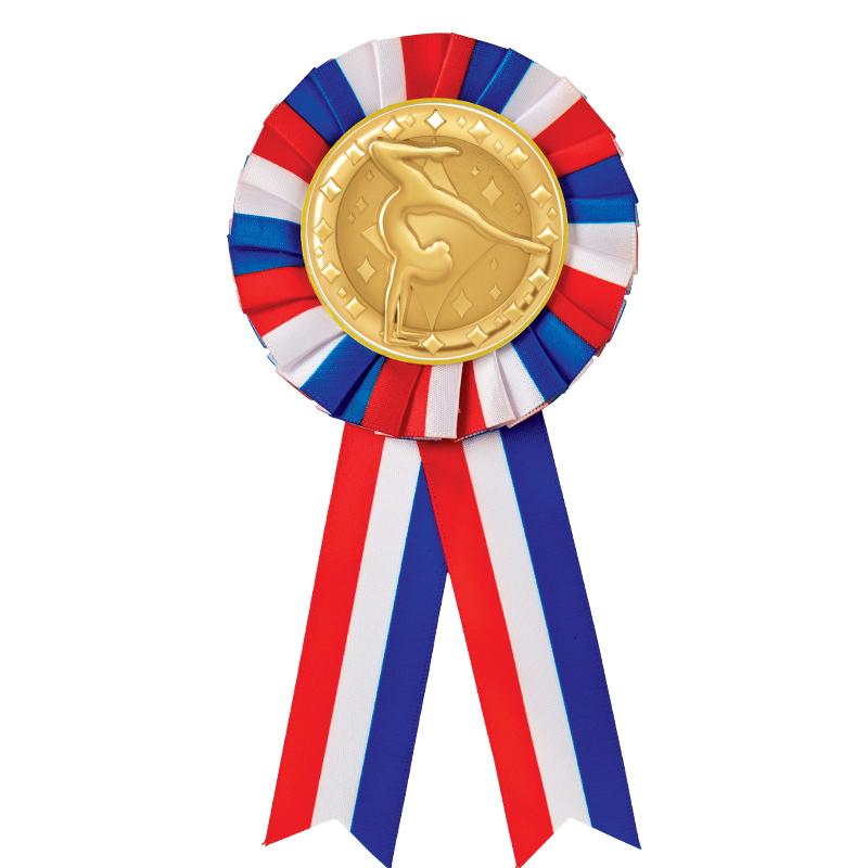 RED/WHITE/BLUE MYLAR ROSETTES