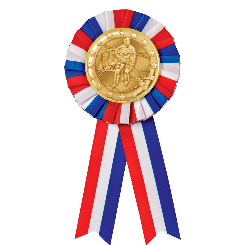 RED/WHITE/BLUE MYLAR ROSETTES