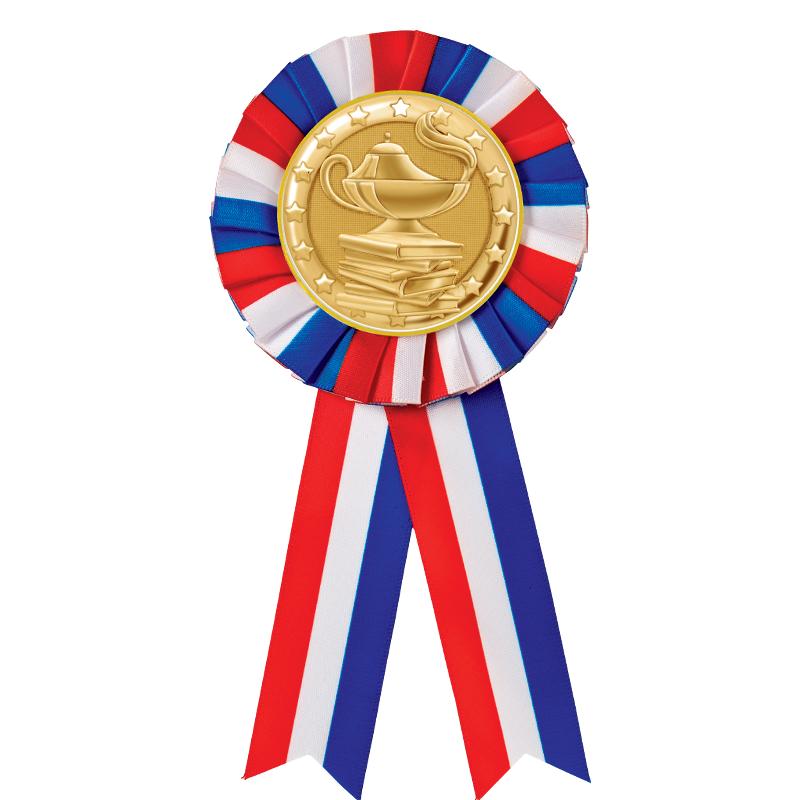 RED/WHITE/BLUE MYLAR ROSETTES