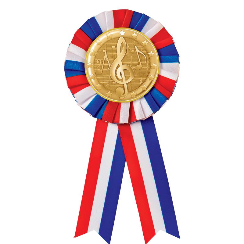 RED/WHITE/BLUE MYLAR ROSETTES