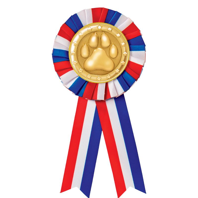 RED/WHITE/BLUE MYLAR ROSETTES