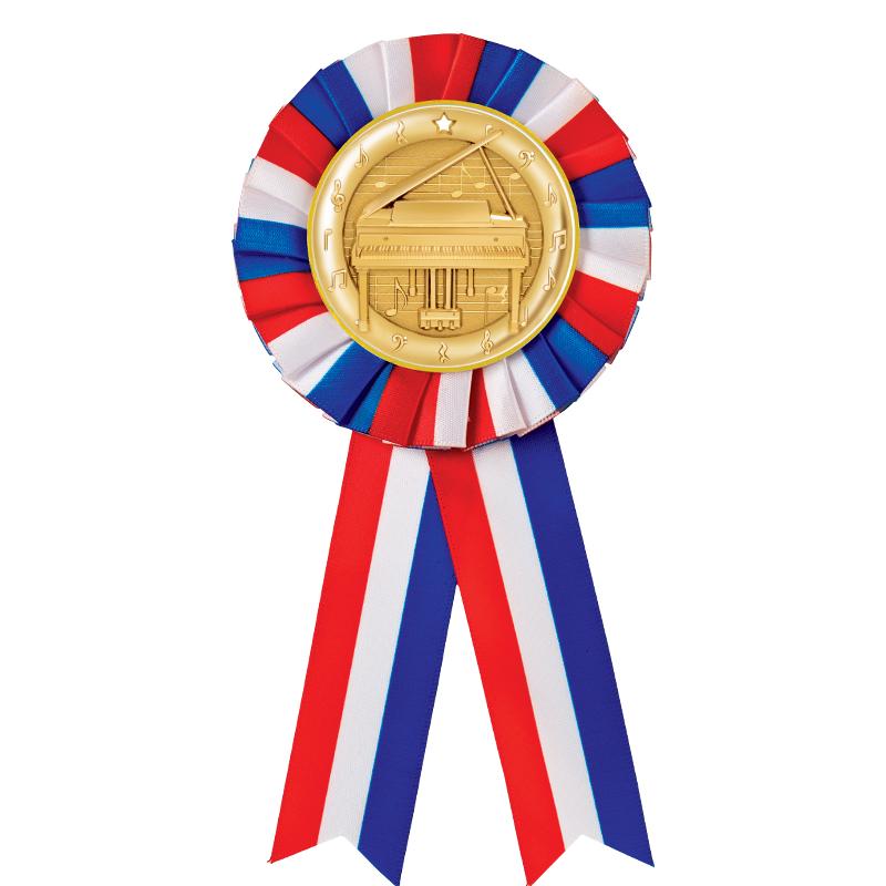 RED/WHITE/BLUE MYLAR ROSETTES