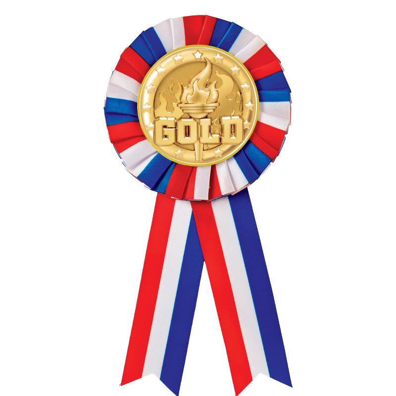 RED/WHITE/BLUE MYLAR ROSETTES