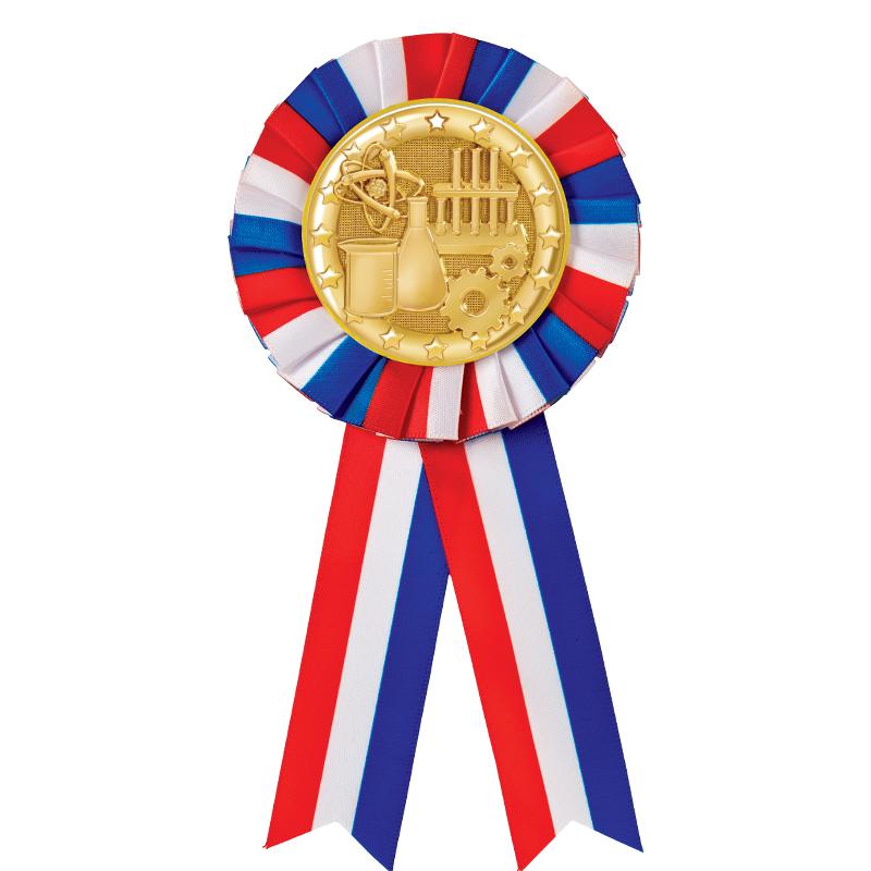 RED/WHITE/BLUE MYLAR ROSETTES
