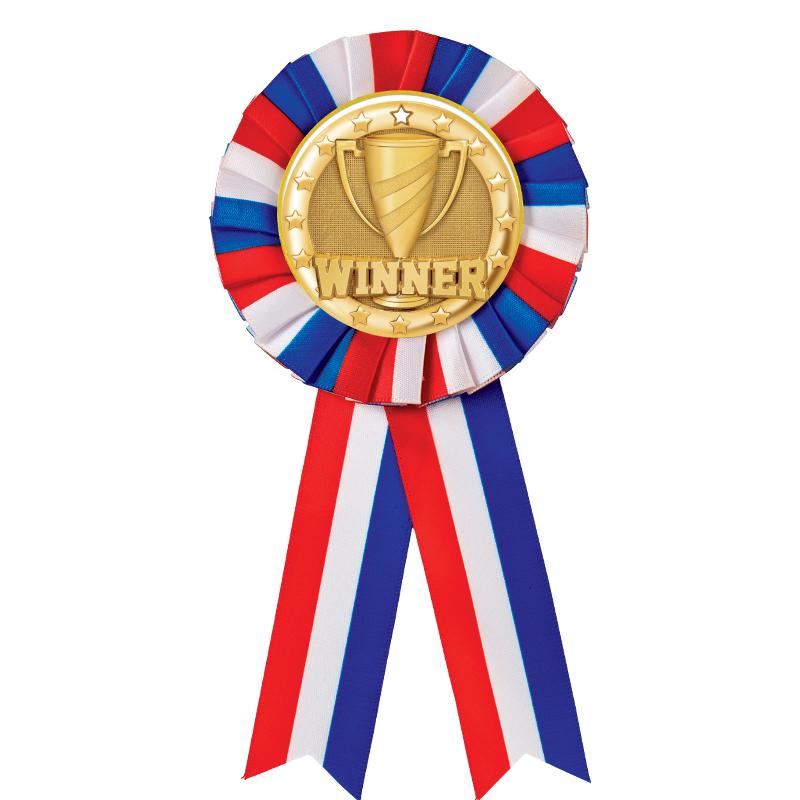 RED/WHITE/BLUE MYLAR ROSETTES