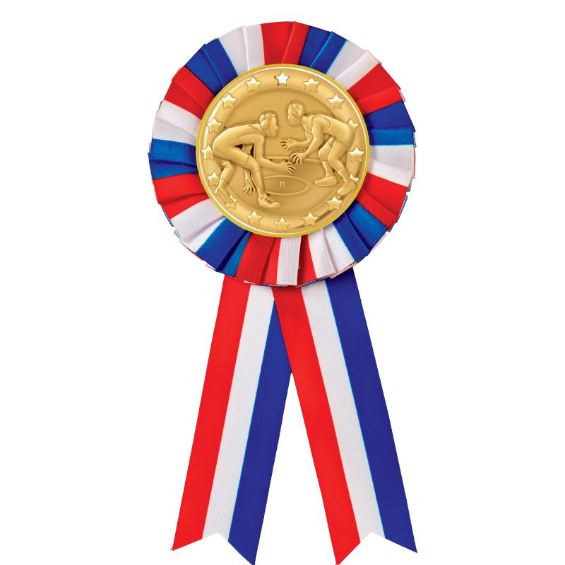 RED/WHITE/BLUE MYLAR ROSETTES