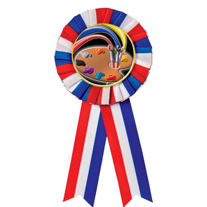 RED/WHITE/BLUE MYLAR ROSETTES
