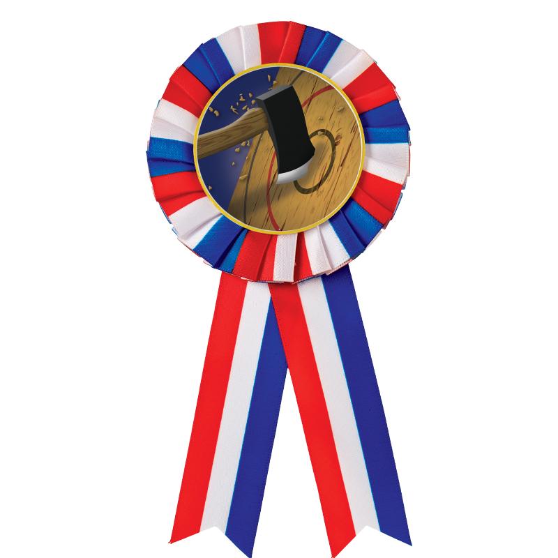 RED/WHITE/BLUE MYLAR ROSETTES