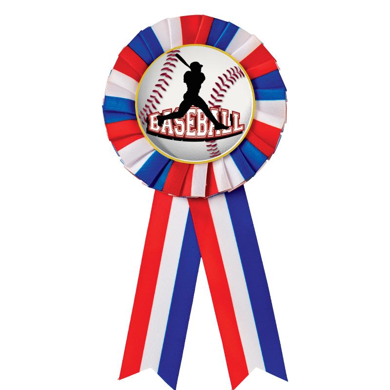 RED/WHITE/BLUE MYLAR ROSETTES