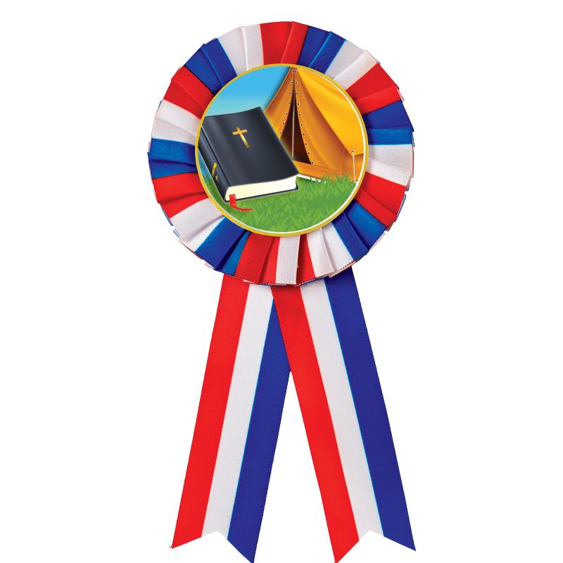 RED/WHITE/BLUE MYLAR ROSETTES